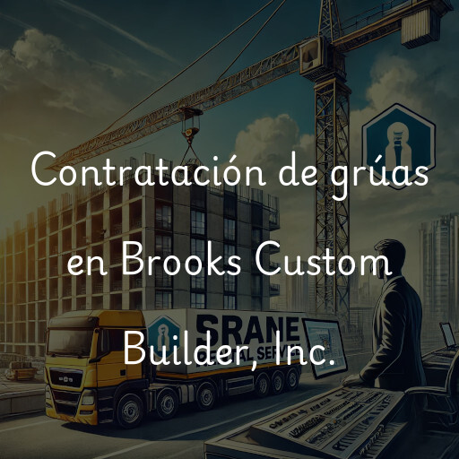 Contratación de grúas en Brooks Custom Builder, Inc.